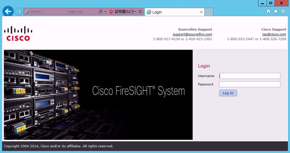 FirePOWER_Login 画面